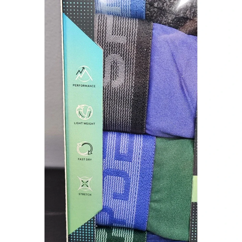 Spyder Performance Boxer Briefs Men's Large Gray Blue‎ Green Navy 4 Pack NIB